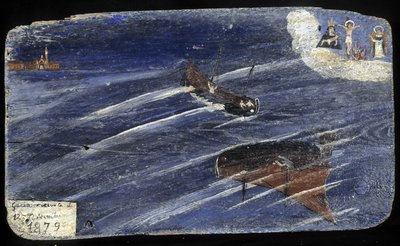 Italské ex-voto pro ztroskotání v roce 1879 - malba na dřevo od Unknown artist