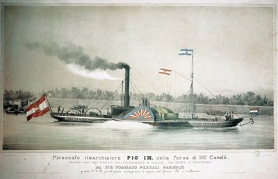 Italský remorkér Pio IX (tisk z 19. století) od Unknown artist