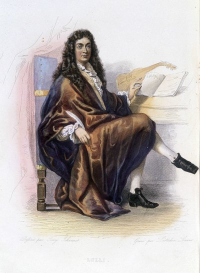 Jean Baptiste Lully (1632-1687) - v „Le Plutarque francais“, Ed. Mennechet od Unknown artist
