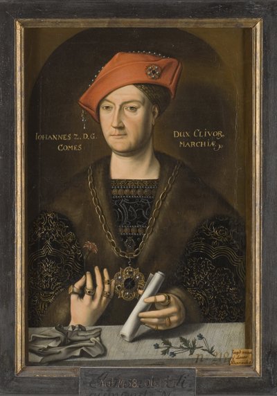 Jean II de Cleves, dit le Clement - Portrét Jana II. (1458-1521), vévody z Cleves, hraběte z Marka, Anonym. Olej na plátně. Rozměr: 66 x 45 cm. Národní muzeum Stockholm od Unknown artist