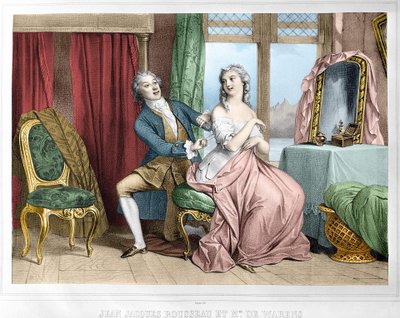 Jean Jacques Rousseau (1712 - 1778) a Madame de Warens (1700 - 1762). od Unknown artist