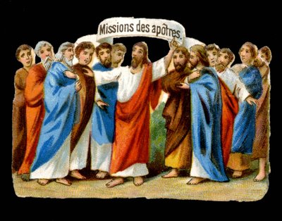 Ježíš svěřuje jejich poslání apoštolům – Chromovi. od Unknown artist