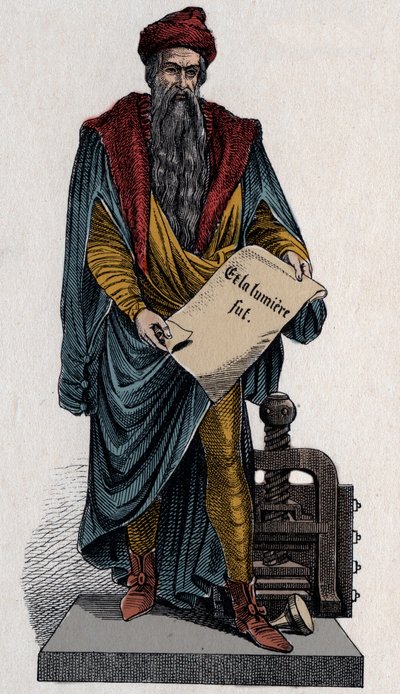 Johann Gutenberg, německý tiskař a zlatník od Unknown artist