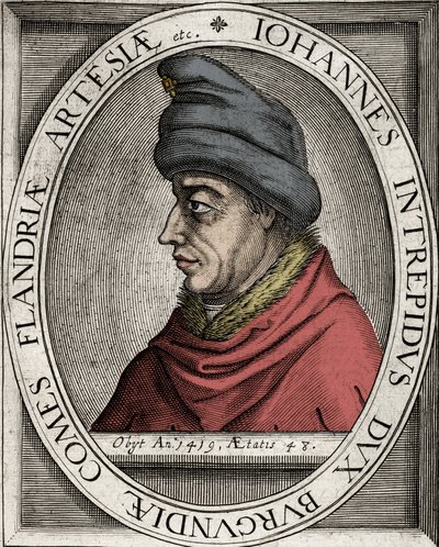 John the Fearless - Portrét Jana Beze strachu, vévody burgundského (Jan I. Burgundský) (1371-1419) - rytina 17. stol. od Unknown artist