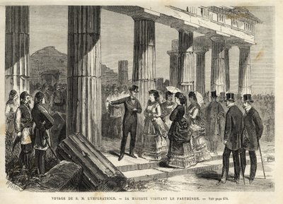 Cesta císařovny Eugenie v Řecku - Cesta císařovny Eugenie do Řecka - Návštěva Parthenonu v Athéně - v roce 1869 od Unknown artist