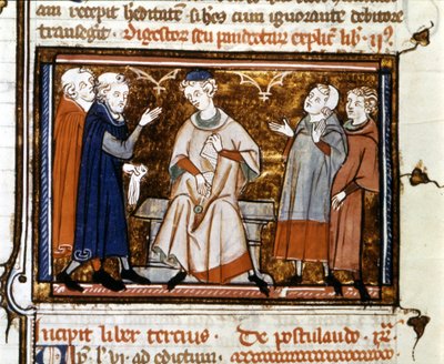Judgment Scene - v "" Digesto e Pandette (Digesto a Pandectes)"" od Justiniana 1. od Unknown artist