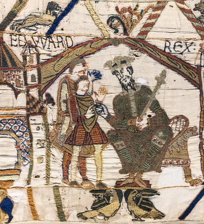 Král Edward Vyznavač posílá Harolda do Normandie, Bayeux Tapestry (vlněná výšivka na plátně) od Unknown artist