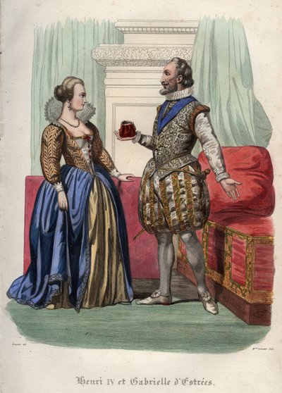 Francouzský král Jindřich IV (Henry IV) (1553-1610) a jeho milenka Gabrielle d