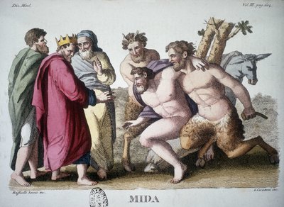Král Midas - rytina od Unknown artist