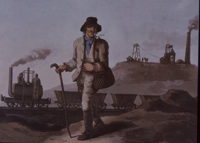 Dělník, raná průmyslová revoluce, začátek 19. století (barevné lito) od Unknown artist