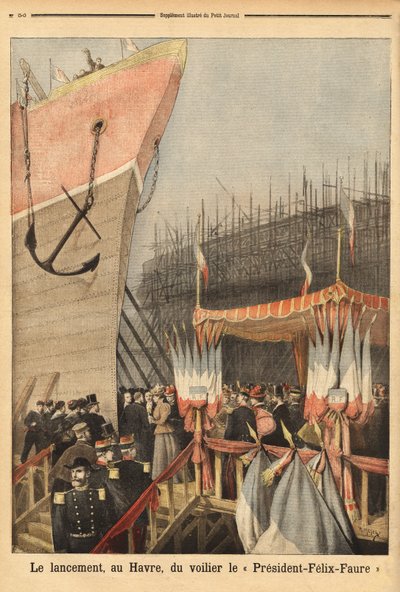 Start plachetnice „President Felix Faure“ 3. února v Le Havre, sponzorovaný Lucií Faure, dcerou hlavy státu a Louisem Brindeauem, starostou Le Havre; je to první ze série plachetnic se 4 karimatkami, které byly postaveny v Le Havre od roku 1896 od Unknown artist