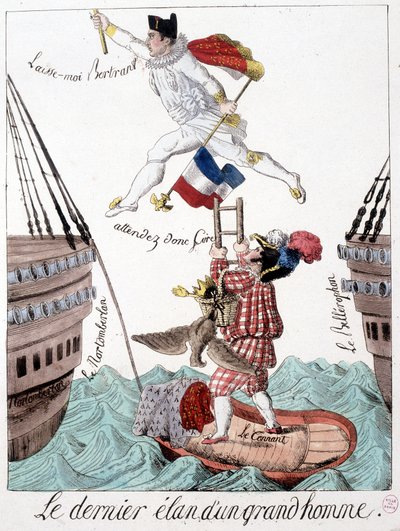 Poslední útržek velkého muže: karikatura Napoleona a generála Bertranda - v „“ Napoleon 1er, karikatury, sbírka figurín“, Paříž od Unknown artist