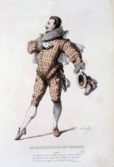 Vévoda v „“ Galantries vévody z Ossonne“ (od Jeana de Mairet v roce 1636), v „“ Francouzské divadlo v 16. a 17. století před Molierem“ od Edouarda Fourniera od Unknown artist