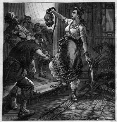 Pirát z Tonkinu ​​- ilustrace k románu Pierra Maela (Charles Causse a Charles Vincent) rytina v „“journal des voyages””” 1884 od Unknown artist