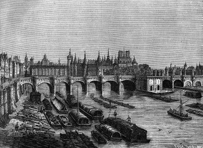 Pont Neuf v Paříži za Jindřicha III. – v „“ Histoire de France““ od Henriho Martina, sd. 19. století od Unknown artist