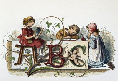 Dětské čtení a psaní - v „Dětských hrách“, ed. Londýn, George Ronthedge a synové, konec 19. století od Unknown artist