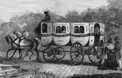 Les Omnibus de Paris v 19. století: la dame blanche - rytina z roku 1892 od Unknown artist