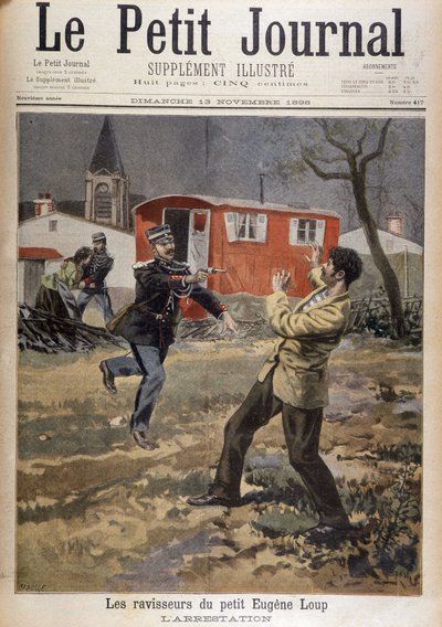 Únosci malého Eugèna Loupa: zatčení - v „“Le Petity Journal““ z 13.11.1898 od Unknown artist