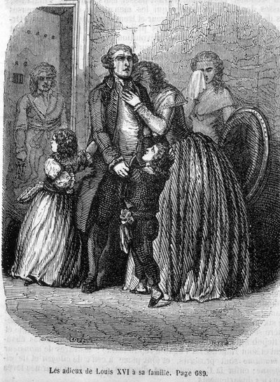Fareux Ludvíka XVI. jeho rodině (Marii Antoinettě a Ludvíku XVII.). od Unknown artist