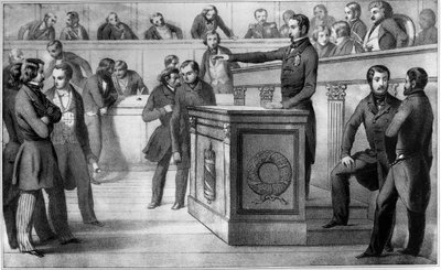Louis-Napoleon (Napoleon III.) přísahá věrnost Republice 20. prosince 1848 - Přísaha Ludvíka Napoleona III. (Louis-Napoleon), který byl oficiálně prohlášen prezidentem republiky, na Národním shromáždění dne 20. prosince 1848. zůstat f od Unknown artist