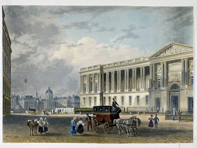 Louvre - východní průčelí, vzadu kupole - 19. stol od Unknown artist