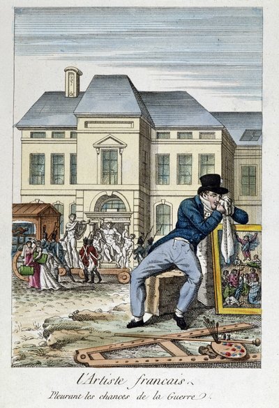 Louvre: Francouzský umělec truchlící nad válečnými šancemi, rytina 19. století od Unknown artist