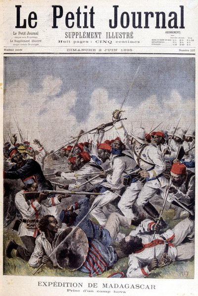 Expedice na Madagaskar: obsazení tábora Hova - v „“Le Petite Journal““ z 2.6.1895 od Unknown artist