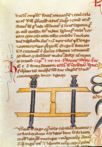 Rukopisná stránka “” Chirurgie”” (MS. LAT.VII XXXII-3023) Guillaume de Salicet (Guglielmo da Saliceto) (1207-1270), mnich a lékař. Biblioteca Marciana Benátky ze 14. století od Unknown artist