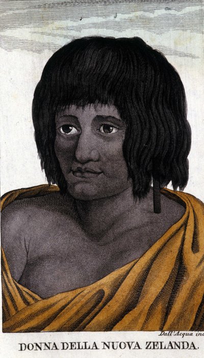 Maorka z Nového Zélandu. Rytina z počátku 19. století. od Unknown artist