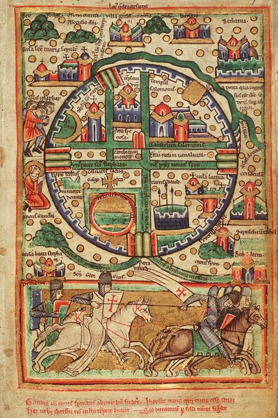 Mapa křižáckého Jeruzaléma od Unknown artist