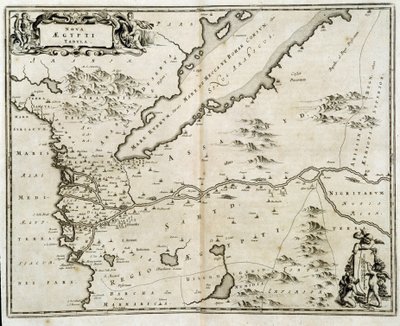 Mapa Egypta - rytina od Dappera od Unknown artist
