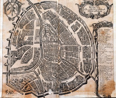 Mapa města Moskvy v Rusku v 17. století. Paříž, B.N. od Unknown artist