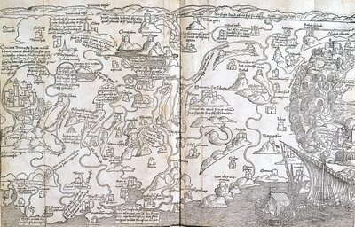Mapa Palestiny - v „“The Holy Peregrinations”” od Bernarda de Breydenbach od Unknown artist