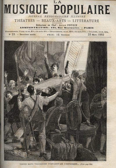 Cembalo Marie-Antoinetty Histoire de 1834 „“ Třicet rázných rukou uchopí nástroj...““ pod zděšeným pohledem královnina ladičky, vpravo. od Unknown artist