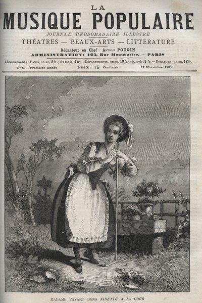 Marie Justine Benoite Duronceray (madame Favart) v „“ Ninette a la cour ou le Caprice amour“ – komedie o třech dějstvích a verších, melee d