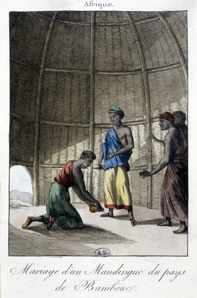 Manželství v Mandingues (Mali?), Afrika - rytina od Unknown artist