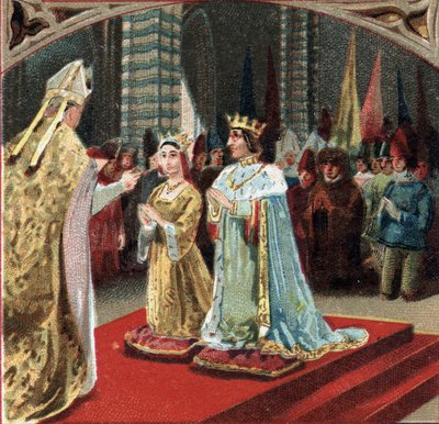 Sňatek francouzského krále Karla VIII. a Anny Bretaňské na zámku de Langeais 6. prosince od Unknown artist