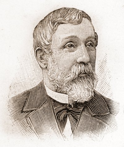 Členové Academie Francaise v roce 1895: portrét Alfreda Mezierese (1826-1915), historika literatury, francouzského politika a esejisty. od Unknown artist