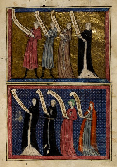 Muži a ženy zranění Bohem lásky z „Le Roman de la Rose“ od Unknown artist
