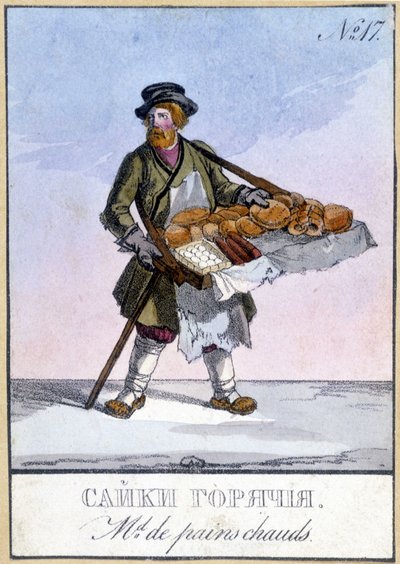 Obchodník s horkými chleby v Rusku v 19. století. od Unknown artist