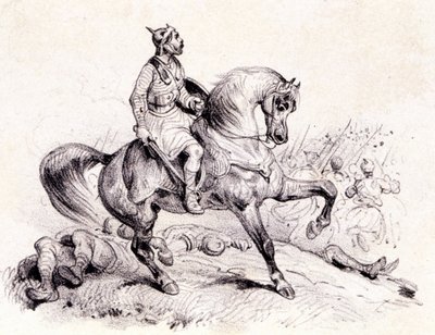Merovée porazí Huny. od Unknown artist