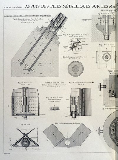 Kovové piloty Eiffelovy věže - průmyslový design od Unknown artist