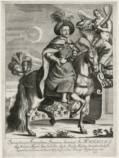 Michal Korybut Wisniowiecki (1640-1673), král Polska a velkovévoda litevský - Anonym - c. 1670 - Mědirytina - 36,5x27,2 - Soukromá sbírka od Unknown artist