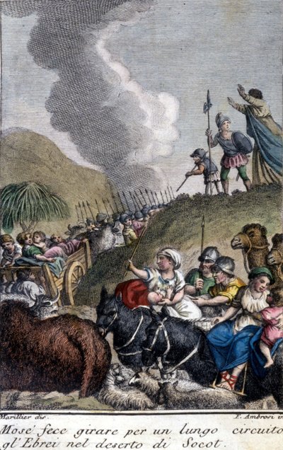 Mojžíš vedl židovský národ v Sokotské poušti po dlouhou dobu. od Unknown artist