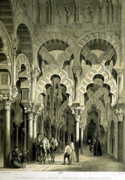Mozarabská kaple v katedrále Cordoba (starověká mešita) - v „“Uměleckém a monumentálním Španělsku slavných míst a památek Španělska““ od Dona Genara Pereze de Villa od Unknown artist