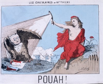 Letáky pana Thierse - Pouah! : Kreslený film Thierse ve hře Owl a Marianne (La commune) ho osvětluje. od Unknown artist