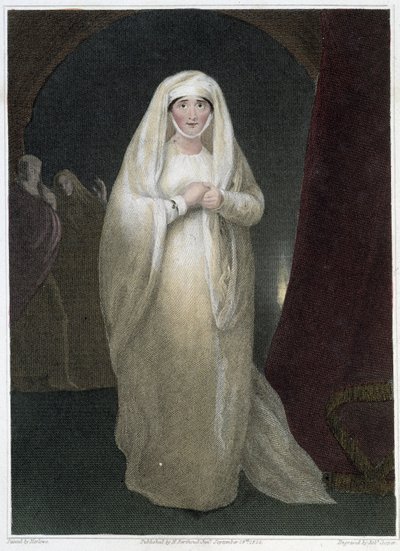 Paní Siddonsová v roli Lady Macbeth v Shakespearově hře „Macbeth“, deb. 19. století od Unknown artist