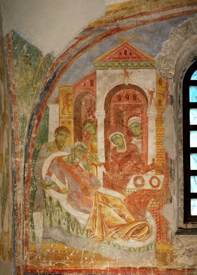Nástěnné malby v kostele benediktinského kláštera v Lambachu, Horní Rakousko (freska) od Unknown artist
