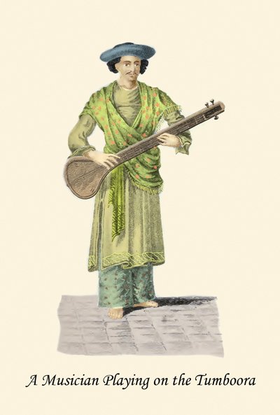 Hudebník hrající na Tumbooru od Unknown Artist