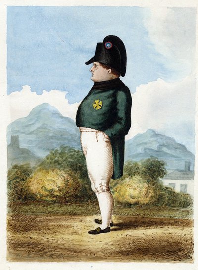 Napoleon Bonaparte na ostrově Svatá Helena - Neznámý dělostřelecký důstojník - 1817 - Akvarel na papíře - 30x22,6 - Soukromá sbírka od Unknown artist